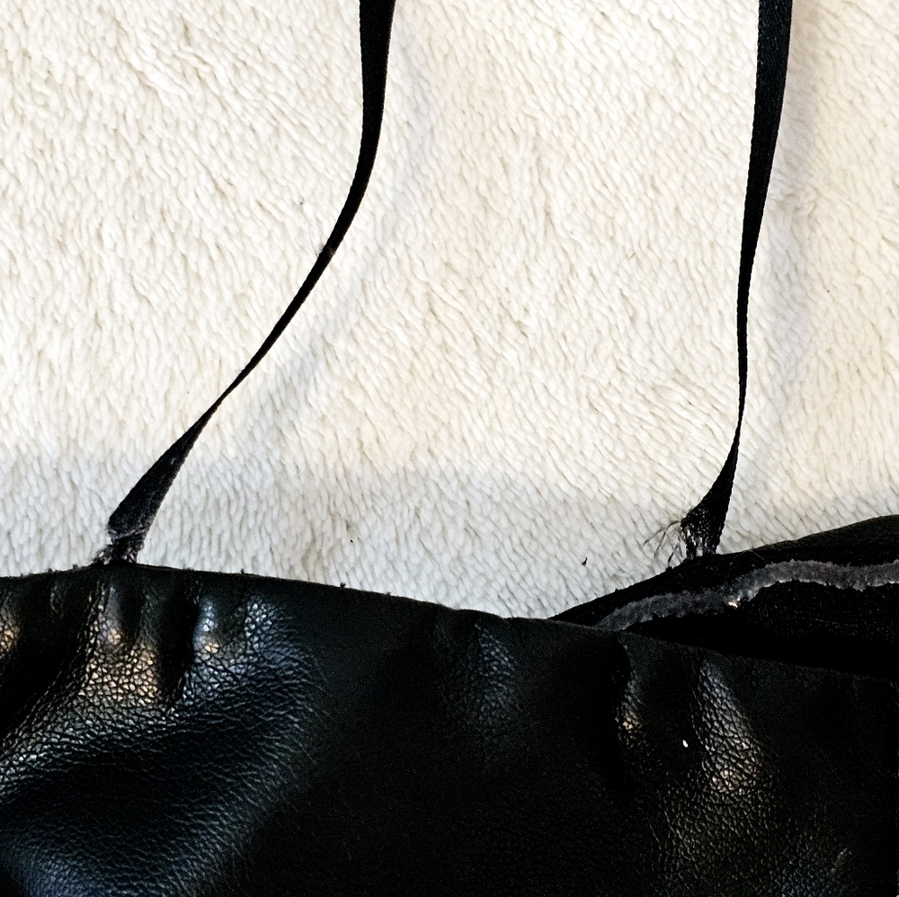 DEE DEE FAUX LEATHER CROP TOP Large Black Festival Coachella Goth Going Out Top - Picture 4 of 7